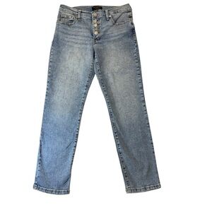 Banana Republic Jeans Mid Rise Slim Fit Button Fly Jeans Light Wash Blue Size 4
